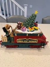 New Bright Holiday Express TREE TOP TENDER 387 train animated sound 384 gs