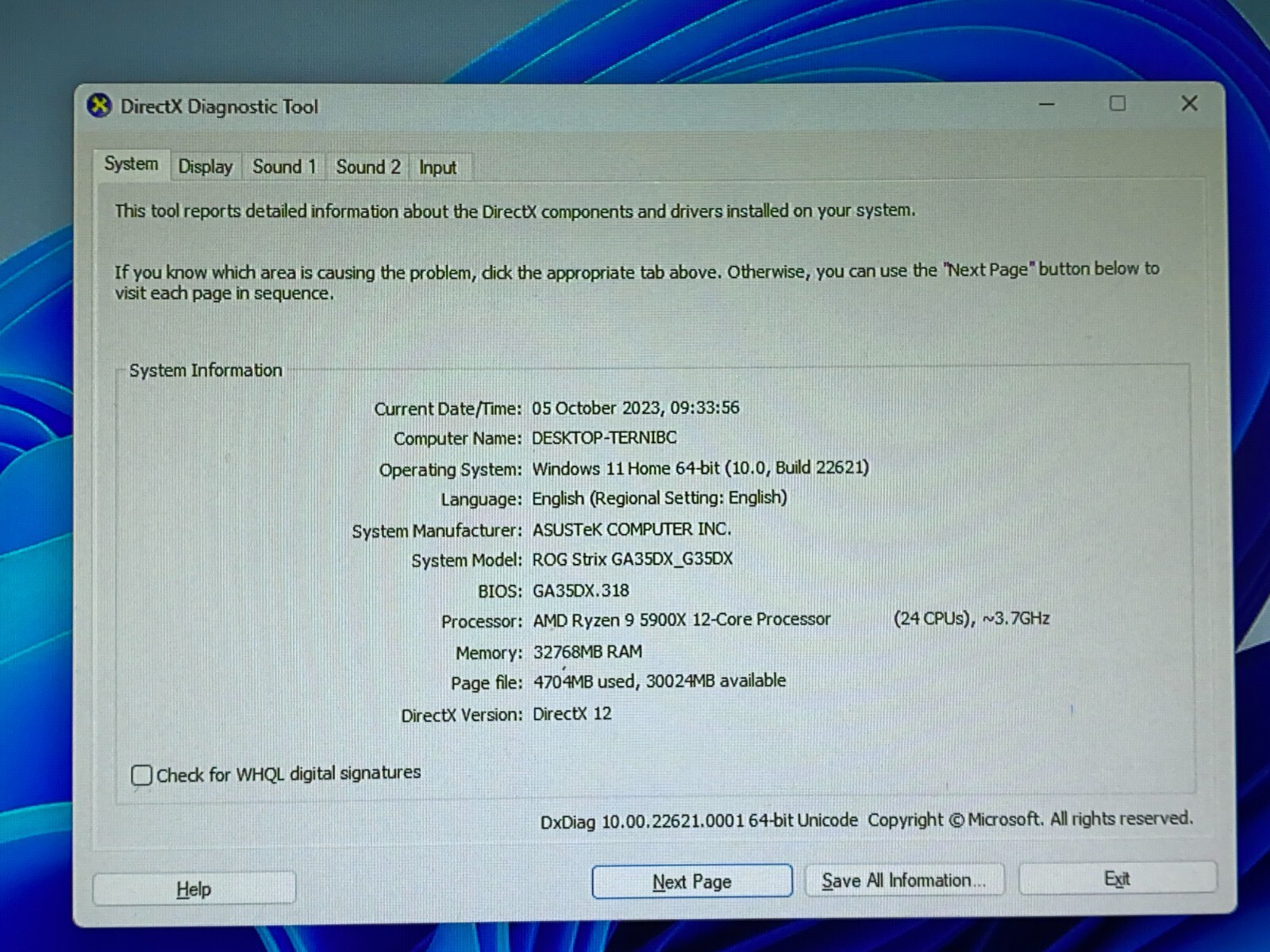 ASUS ROG Strix GA35 - Ryzen 9 32GB 1TB SSD 2TB HDD 24GB Graphics RTX 3090 /F165 - Picture 6 of 20