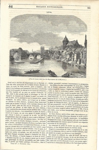 Laval - Chef-lieu du département de la Mayenne - Article de presse 1847 - Bild 2 von 2