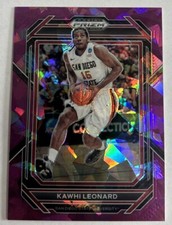 SERIAL NUMBER /149 KAWHI LEONARD 2023 Prizm Draft Picks PURPLE CRACKED ICE #60