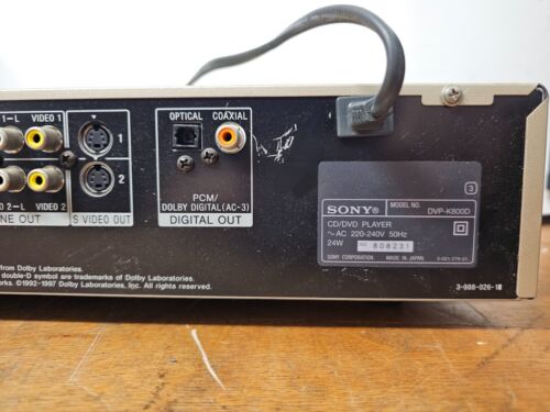 Reproductor de karaoke Sony DVP-K800D CD/VCD/DVD con decodificación digital Dolby - Funciona - Imagen 15 de 24