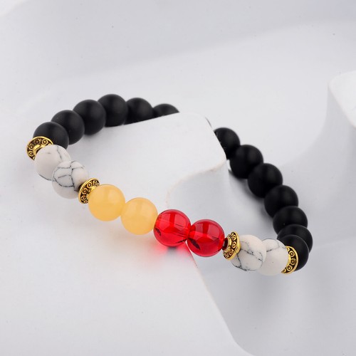 Multicolor Bracelet Agate Stone Beaded Handmade Energy Bracelets for Men Women - Foto 6 di 8