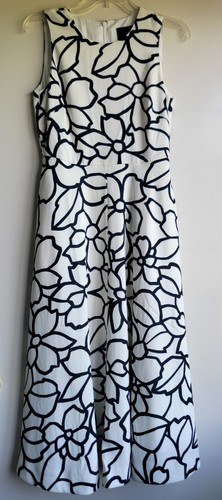 Henley Royal Regatta Crew Clothing A Line Dress 8 10 Navy Cream Floral Geometric - Picture 1 of 7