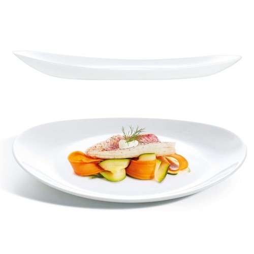 Luminarc Steak Plate Oval Opal Large White Dishwasher Safe Microwave Safe 30cm - Picture 3 of 3