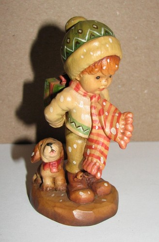 ANRI Sarah Kay “TIS THE SEASON” Christmas Woodcarving Figurine 4" LTD #290/4000 - Picture 1 of 6