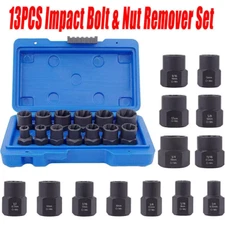 Impact Bolt Extractor Set Nut Remover Set Stripped Extraction Socket Tool J2I9
