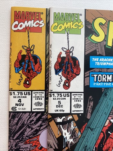 SPIDER-MAN #4 5 / Todd McFarlane 1990 Marvel Comics Lizard Torment / 2 Books - Picture 4 of 10