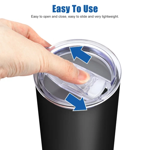 4X 20oz Splash Spill Proof Lids Slider Lid Skinny Tumbler Cup Replacement Covers - Bild 5 von 10