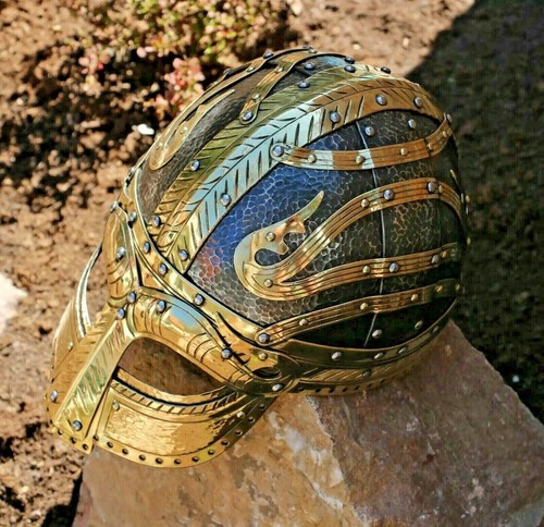 Mittelalterlicher neuer Wikingerhelm Vendel Sca Larp Helm Replik Sca Larp Hallow - Bild 1 von 7