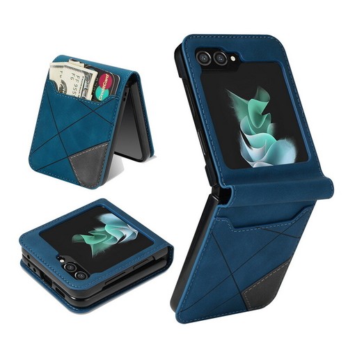 Für Samsung Z Flip5 Flip4 Flip3 Line Mosaik Leder Kartensteckplatz Klapphülle Cover - Bild 11 von 13