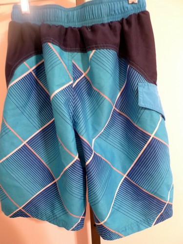 OP L (10 12) Boys Blue Swimming Trunk Shorts Drawstring Waist - Picture 4 of 4