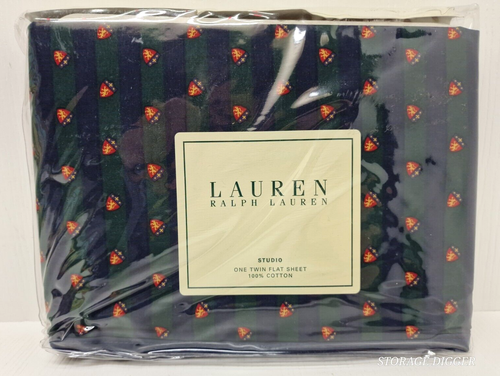 Vintage New Ralph Lauren Studio One Twin Flat Sheet 100% Cotton Size 70" x 96"