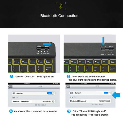 QWERTZ Beleuchtet Tastatur Für Samsung Galaxy Tab A9+ A8 A7 S9 FE S8 Hülle Maus - Bild 2 von 25
