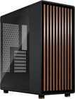 North Charcoal Black Tempered Glass Dark - Genuine Walnut Wood Front - Glass Sid