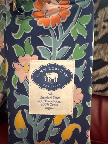 JOHN ROBSHAW TEXTILES ASHI 1 pieza ALMOHADA ESTÁNDAR FARSA AZUL MARINO/MULTICOLOR FLORAL NUEVO EN PAQUETE - Imagen 3 de 9