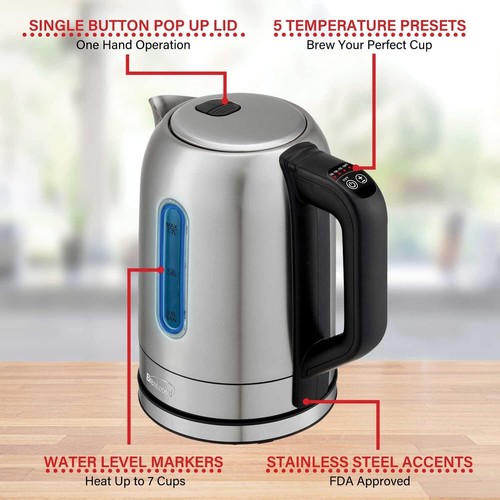 Brentwood KT-1796DS Electric Kettle, standard, Black - Picture 5 of 10