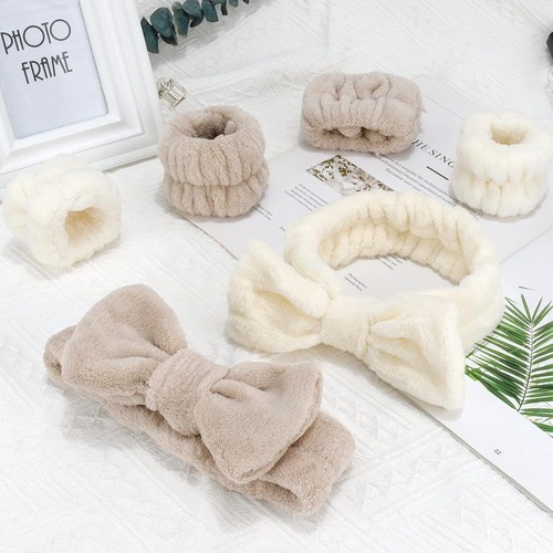 2Set Headband and Wristband Face Wash Set Spa Makeup Skincare Headband Wristband - Picture 10 of 13
