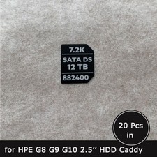20pc of 882400 12TB SATA 6G 7.2K 3.5" HDD caddy tray label sticker for HP HPE