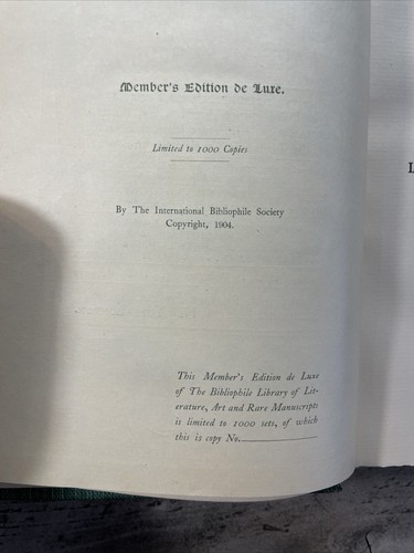 1904 Antique Reference Book "Bibliophile Library of Literature Art Manuscripts" - Picture 7 of 13