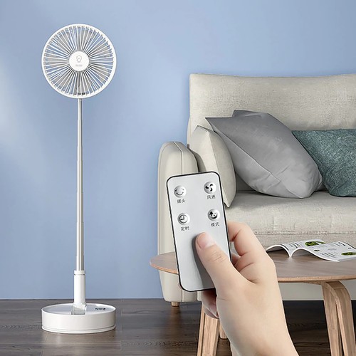 Ventilatore senza fili portatile pieghevole telescopico 4 velocità telecomando - Imagen 8 de 10