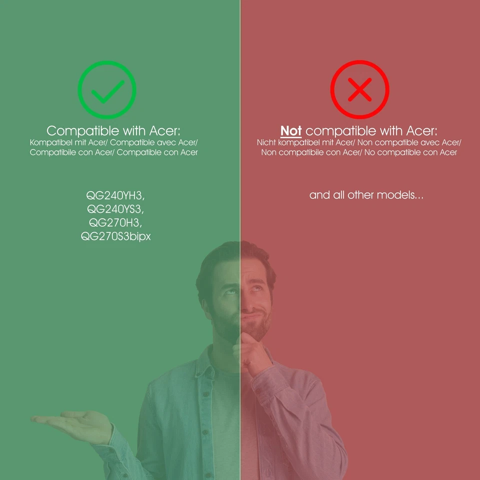 Acer QG240Y,  QG270Y VESA Adapter - 75x75mm - Image 2 of 4