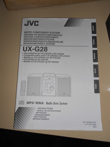 JVC Micro System Lettore CD MP3/WMA UX-G28 con porta USB TELECOMANDO E CASSE - Imagen 12 de 12