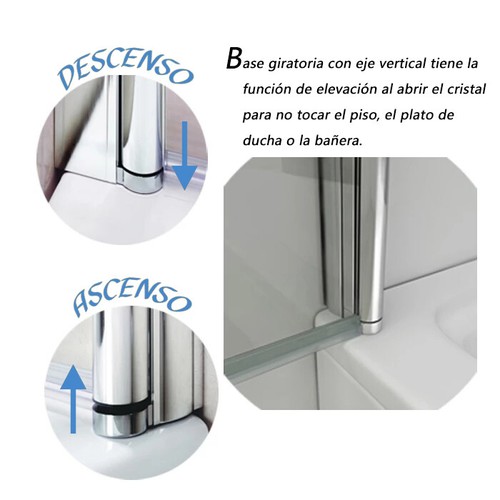 Mampara de Ducha Puerta Abatible Frontal Vidrio Nano Antical 6 MM - Imagen 3 de 5