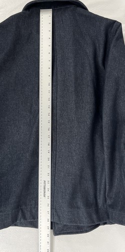 BANANA REPUBLIC Navy Blue Cotton Denim Unlined Full Zip Buttoned Peacoat L - Picture 10 of 10