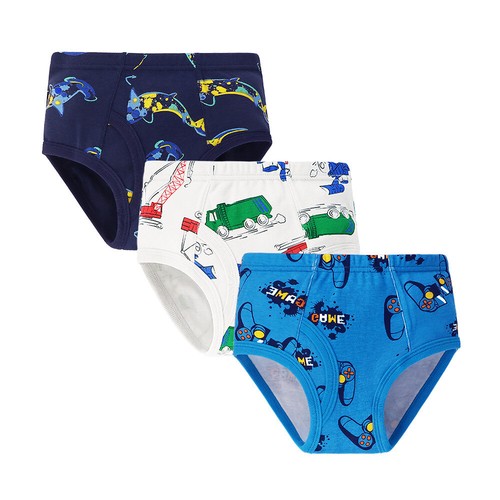 6-pack Little Boys' Dinosaur Briefs 100% Cotton Truck Shark Underwear Multipacks - Picture 27 of 38