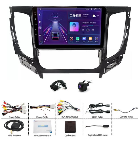 4+64G Android 13 Stereo Carplay SAT Navi Head Unit For Mitsubishi Triton 2016-20 - Picture 16 of 17
