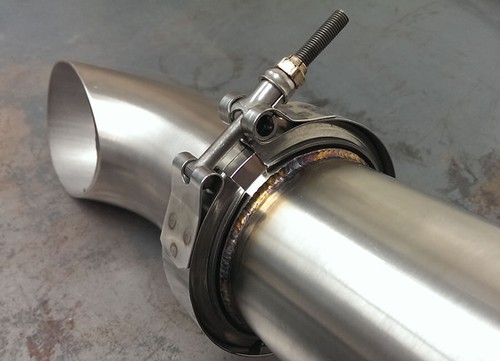 2.0'' V-Band Clamp + 2 Flange Complete Stainless Steel Exhaust Turbo Downpipes - Picture 6 of 7