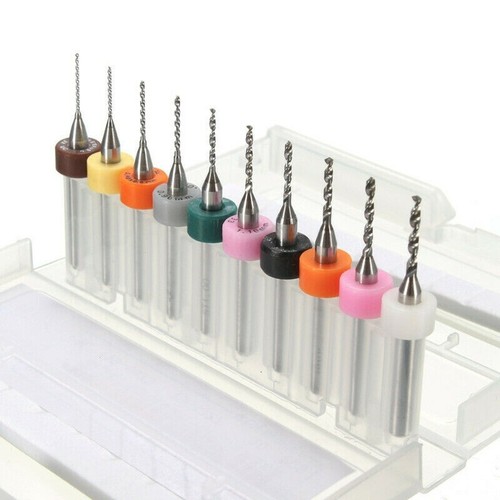 10-Tlg Mini Bohrer Hartmetallbohrer 0,1 - 1,2 Mm Set PCB SMT CNC Gravur Fräse - Bild 18 von 34