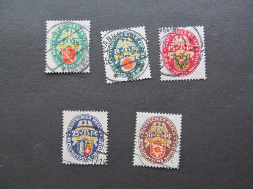 DR Nr. 430-434, 1929, Deutsche Nothilfe, gestempelt