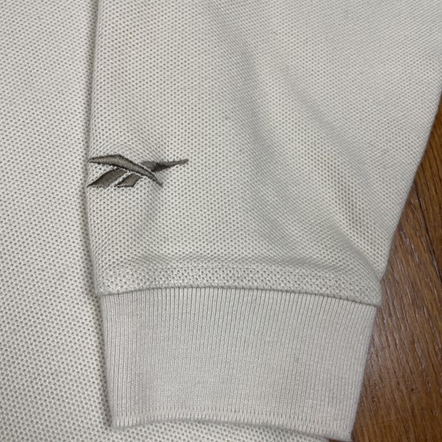 Vintage 90s Reebok Golf Polo Mens L The University Club Logo Heavy Cotton Beige - Picture 11 of 15