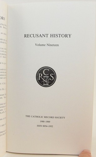 Recusant History: Research in Post-Reformation Catholic History May 1990 - Imagen 7 de 7