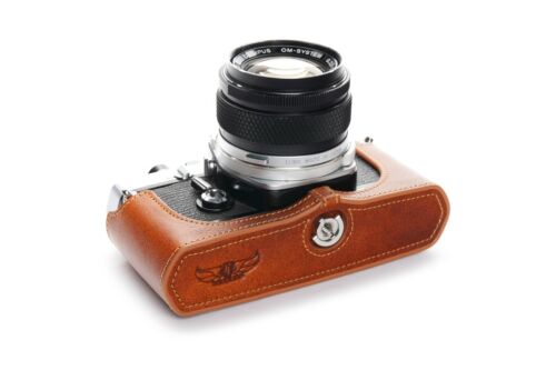 Genuine Real Leather Half Camera Case Bag Cover for Olympus OM1 OM2n OM3 OM4Ti - Picture 17 of 35