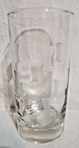 4 MCM Retro Glass Ivanhoe Libby Geometric Etched 10 Oz Tumbler Barware High Boy - Picture 8 of 24