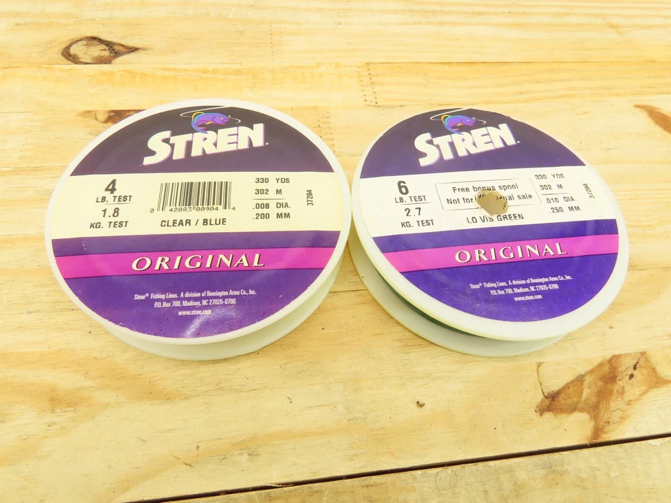 Stren 原装服务线轴钓鱼线 4 磅 & 8 磅透明/蓝色和 Lo Vis 绿色 — 第 4/4 张图片