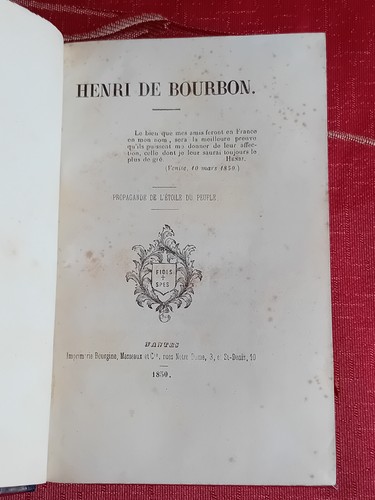 Henri DE BOURBON, Propaganda des Volkssterns 1850 Burgine, Masseaux - Bild 4 von 6