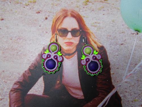 Bunte Ohrringe in Soutache-Technik, handgenäht. - Bild 4 von 6