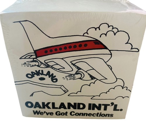 Vintage Oakland International Airport Memo Cube Stationery New Sealed - Picture 2 of 2