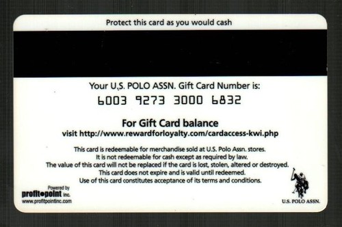 U.S. POLO ASSOCIATION Collectible ( 2004 ) Gift Card ( $0 ) - Picture 2 of 2
