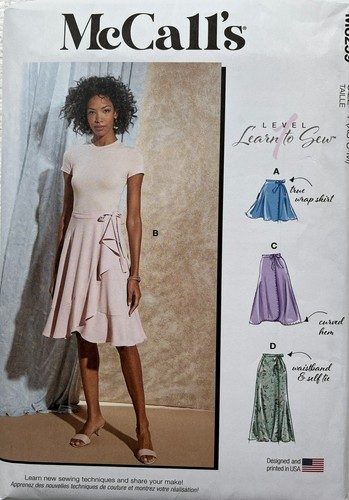 McCall's Pattern   M8259 Misses Wrap Skirts  Sizes:  Extra Small, Small, Medium - Picture 1 of 2