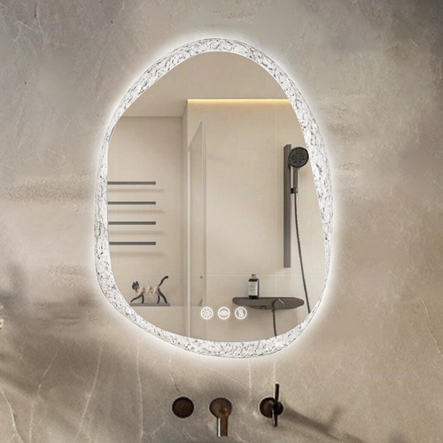 Specchio bagno con illuminazione antiappannamento 3 colori luce memo cornice alluminio - Foto 10 di 22