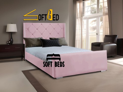 Plush Velvet Leanna Bed Frame, Storage Option Double, King, Super King - Picture 6 of 9