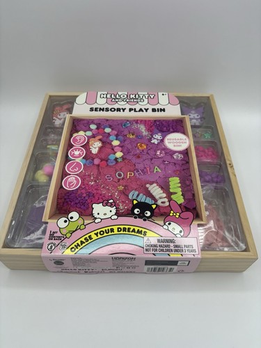 Hello Kitty and Friends Sanrio sensorischer Spieltonne Sand in wiederverwendbarer Holzkiste Neu - Bild 5 von 7