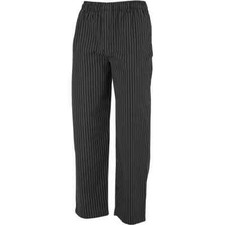 Mercer Culinary Millennia Unisex Black Fine Pinstripe Cook's Pants - M