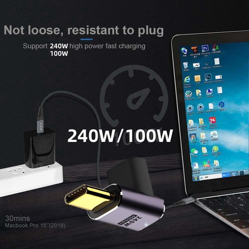 USB4 Type C Male to Female 240W Power 40Gbps Data 8K Video Adapter Low Profil... - Picture 6 of 9