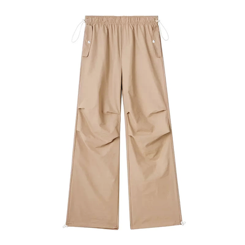 Women's High Waist Straight Wide Leg Cargo Pants, Loose Casual Trousers - Picture 8 of 10