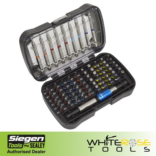 Siegen Screwdriver Bit Set 71pc Colour Coded Tool Kit Quick Release Bit Holder - Picture 1 of 4